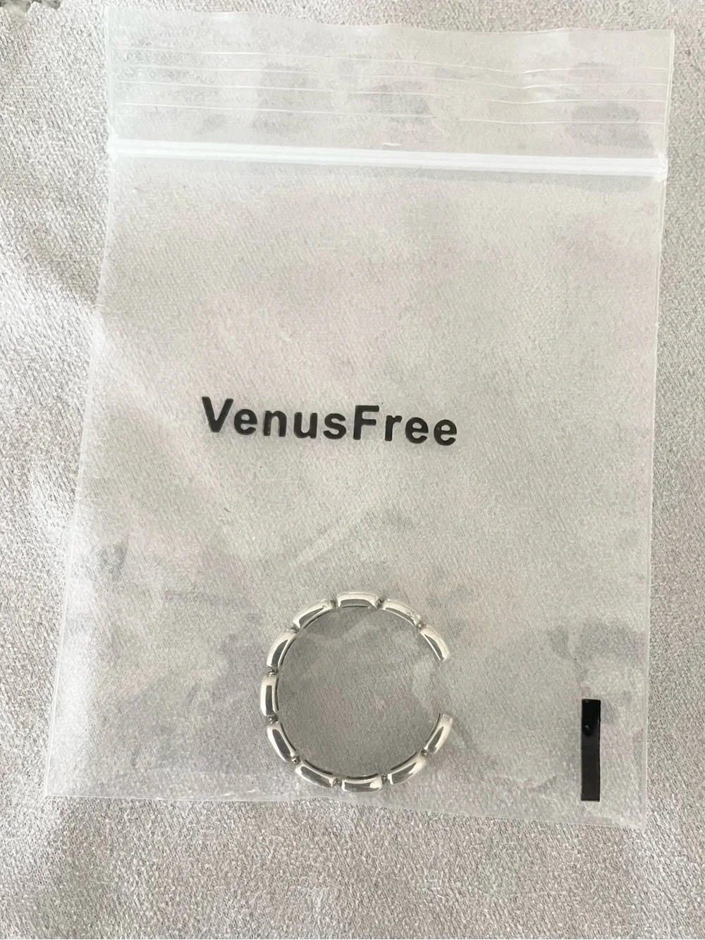 VenusFree S925 Minimalist Silver Tile Band Ring | Geometric Stack Ring